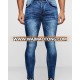 Men designer jeans denim skinny with zip Cuff